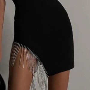 Black mini skirt with rhinestones